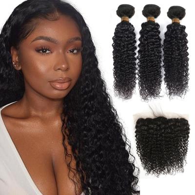 China Raw Brazilian Virgin Curly Human Hair Extension For Black Women With Full Lace Frontal Closure for sale