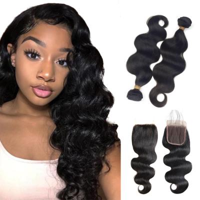 China Indian Remy Hair Extensions Body Wave Hair Bundles Wholesale Body Wave Hair Bundles With Lace Frontal Closure for sale