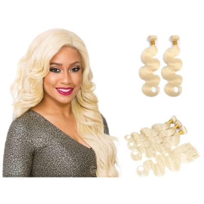 China 613 1~2 Year Blonde Body Wave Hair Extension Cuticle Aligned Raw Indian Hair Unprocessed Hair Bundles for sale