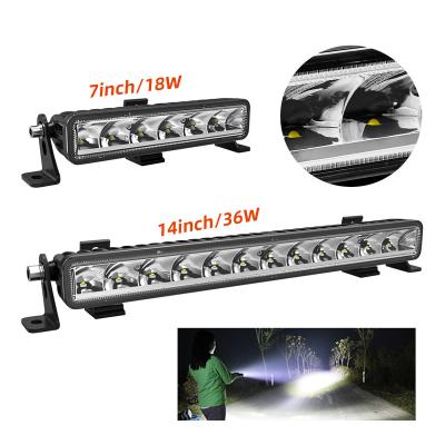 China Hot Selling Amber Single Row Slim Led Dual Color Waterproof Brightness White Light Bar Wholesale 7 Inch 14 Inch Truck 7inch for sale