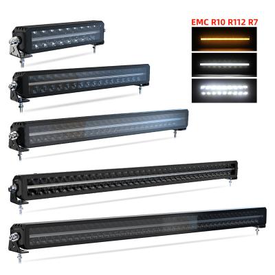 China EEC R112 R10 R7 0sram Double Row Car Led Bar With White Amber Position Light, 12