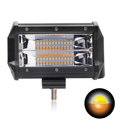 China 12V Amber White Dual Color Strobe Warning For 5 Inch Car 4x4 Offroad Boat Double Row Mini Led Light Bar For Trucks 5 Inch for sale