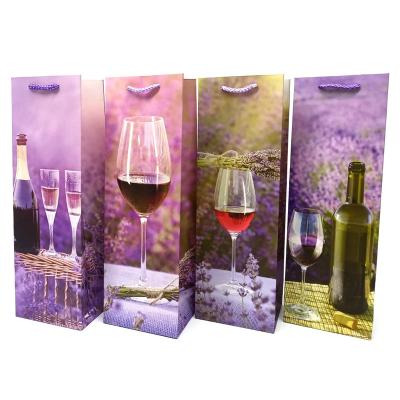 China Recycled Materials Wholesale Logo Wine Bottle Paper Bag Quality Gift Bag Creative Paper Bags With String Packaging Red Wine Oil Champagne Bottle for sale