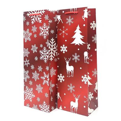 China Wholesale Recycled Materials Factory Wine Bag Christmas Custom Paper Wine For Bags for sale