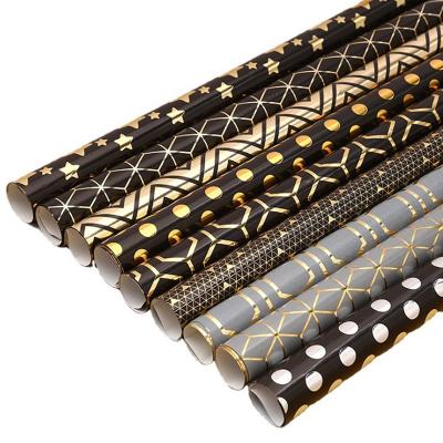 China Custom Floral Waterproof Materials Kraft Paper Gift Wrapping Paper Roll for sale