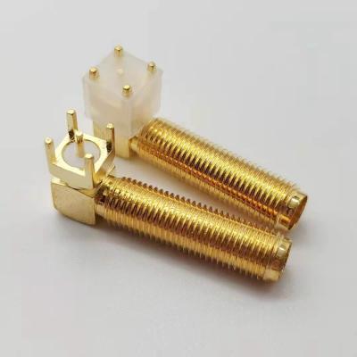 China high quality sma rf female gold waterproof connector communication sma pcb mount adapter right angle connector for sale