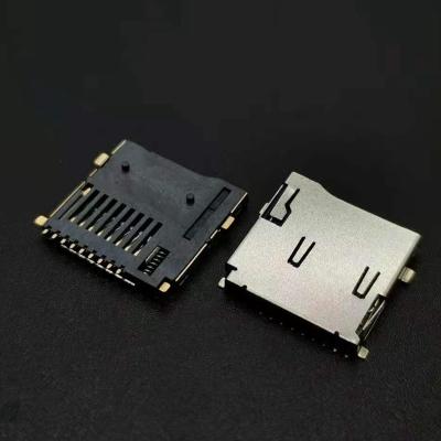 China 9pin communication connector manufacturing memory card sd card slot module push solder connector for sale