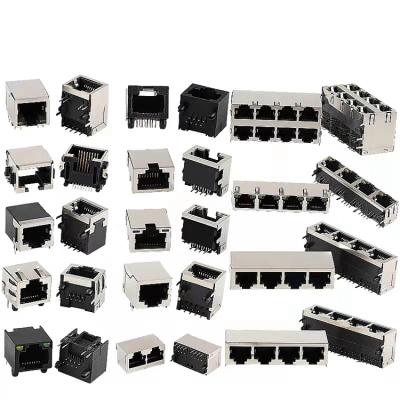 China Automotive Electronic Component Cat5 Cat6 Cat7 Pcb Rj11 Rj45 Female Connector for sale