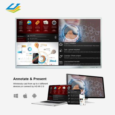 中国 Metal Case + Tempered Glass Panel 4K Muilt Touch Interactive Smart Computer 65 Inch Cheap Touch Screen Panel Display All In One 販売のため