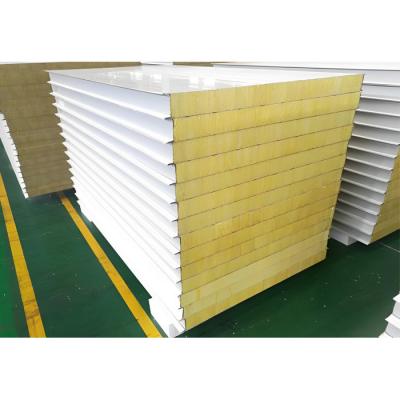 China Rockwool geïsoleerde sandwichwandpanelen voor koudkamer- en vriezerconstructie Te koop