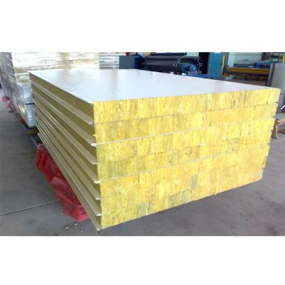 China PPGI Rock Wool Sandwich Isolatie Panel Brandvertragend voor koelruimte Te koop