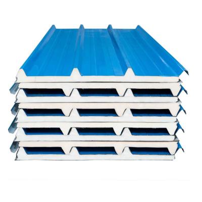 China Metal Roofing Sandwich Panel with PPGI and PU Polyurethane Core Material for sale