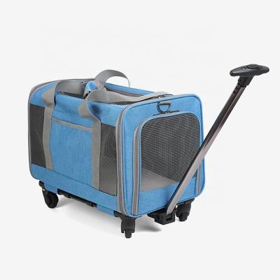 China Approved Viable Bottom Collapsible Removable Extendable Handle Backpack Pet Rod Pulley Airline Soft Wool Bed for sale