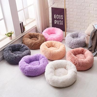 China Popular Removable Washable Luxury Soft Large Cushion Dogs Fluffy Cats Stored Waterproof Anti Slip Donut Around Dog Pet Bed For Dogs for sale