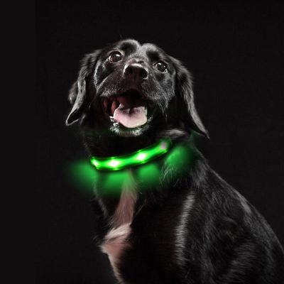 China Lights Led Lights Dog Pets Collars Polyester Adjustable Glow In The Night Dog Cat Puppy Safe Luminous Flashing Collar Pet Supplies for sale