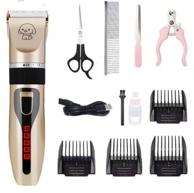 China Low Noise Stocked Dog Grooming Kit Rechargeable Cordless Pet Hair Clipper Dog Trimmer Set Clippers for Small and Large Dogs Cats for sale