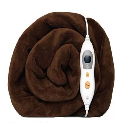 China Wholesale Soft Plush Sherpa Overheat Flannel Heated Blanket Electric Throw For Bed for sale