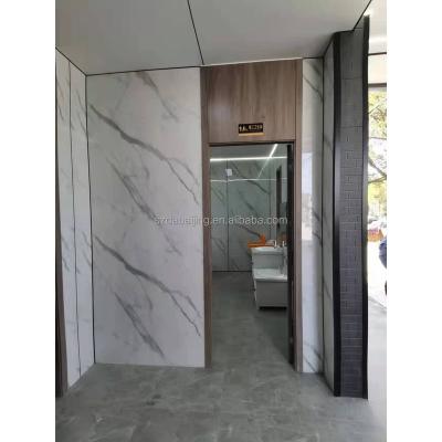 China 3mm Thickness Modern Clark Marble SPC Wall Panel For Bathroom Washroom Toilet Marble Sheet Special For Waterproof And Moistureproof for sale