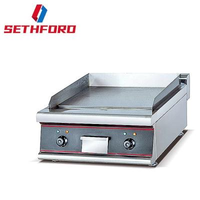 China Thermostat Stainless Steel Griddle Table Top Flat Dish Baking Electric Griddle + Filer Hotel Restaurant Kitchen Equipment for sale