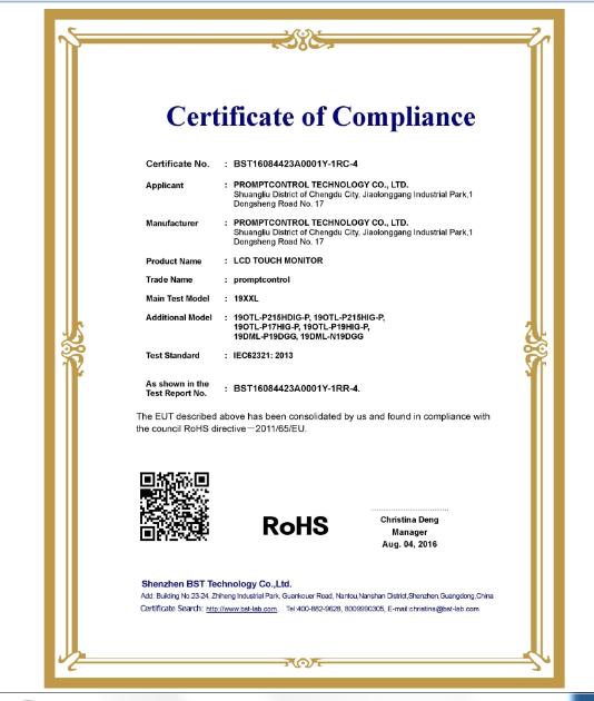 RoHS - Promptcontrol Technology Co., Ltd.