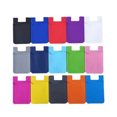 China Custom Adhesive Waterproof Business Card Holder Cover Credit Card Holder Silicone Mobile Phone Card Holder for sale