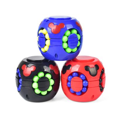 China DIY TOY Fun Fidget Sensory Fingertip Rotate Slide ABS Plastic Spinning Cylinder Bean Spinner Cube Puzzle Magic Toy for sale