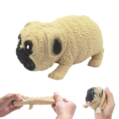 China Pug Dog TPR Decompression Effort Release Soft Non-Toxic Elastic Stretch Animal Compression Squishy Dog Toys for sale