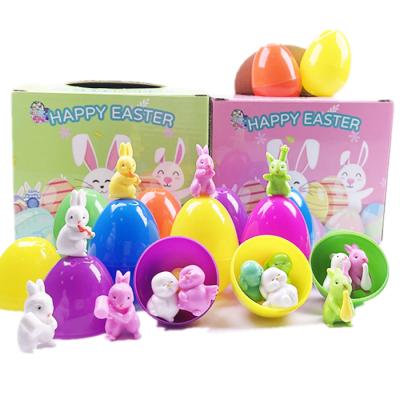 China Mini Plastic Easter Surprise Gifts Bunny Capsule Fidget Toys Rabbits Easter Eggs With Inside Toys For Kids for sale