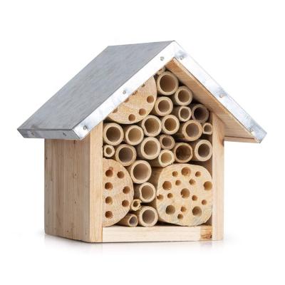 China Customized Viable Wholesale Cheap Wooden Logo Bee Hive House Small Insect Hotel for sale