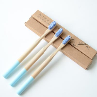 China Disposable Eco-Friendly Round 100% Custom Reusable Natural Bamboo Toothbrush Adult Private Label for sale