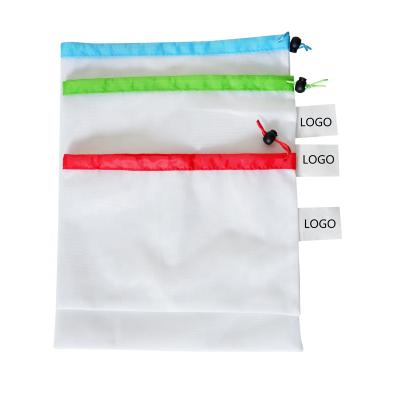 China Folding BSCI GRS Certificated Fruit And Vegetable Small Mesh String Bag With Logo for sale