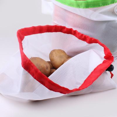 China Wholesale Household Potato Mesh Bag 2021 New Type Recycled Eco-Friendly Polyester Screen Printing Drawstring Household PP Rope Home Bird for sale