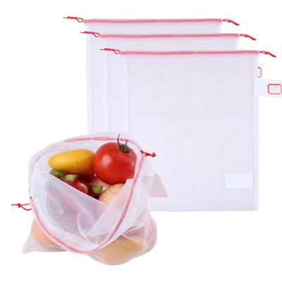 China 2021 Small Household Drawstring Reusable Polyester Mesh Bag Of Fruit for sale