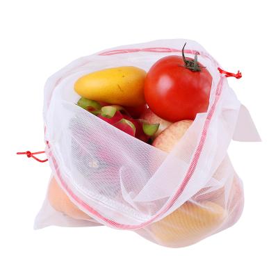 China Colorful 100% Pantone Mesh Grocery Shopping Product Bag Eco-friendly Household Polyester Mesh Produce Bags For Fruits for sale