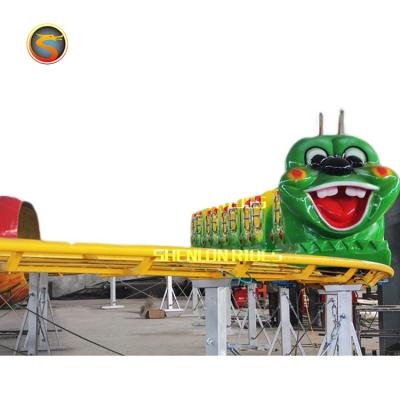 China Wacky Caterpillar Happy Ride Games Kids Fiberglass+stell Amusement Park Equipment Backyard Train Worm Roller Coaster For Sale for sale