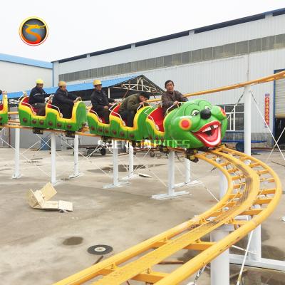 China FRP+steel best selling park equipment sliding track train amusement park sliding cheap worm mini roller coaster for sale for sale