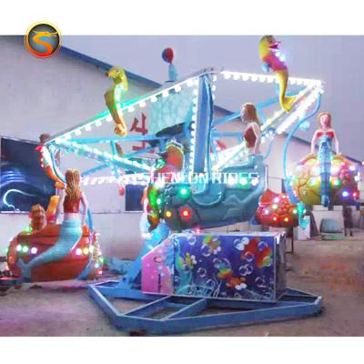 China Hot Sale Steel Theme Park Rides Swing Amusement Equipment Mermaid Ocean Children Kids Games for sale