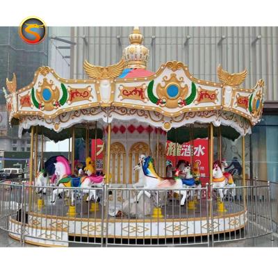 China Theme Park Factory Supply Amusement Park Equipment Seats Carousel Luxury Fairgrounds Merry 24 Go Round For Sale for sale