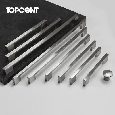 China Topcent Modern Style Cabinet Kitchen Drawer Zinc Alloy Wardrobe Pulls Furniture Handle for sale