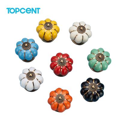 China TOPCENT Modern Drawer Pulls Knobs Bathroom Sideboard To Pull Knob Ceramic Handles With Screws for sale