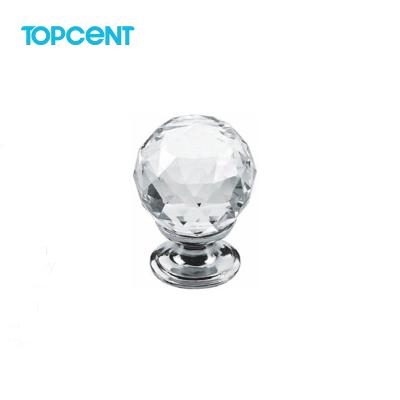 China Modern Wholesale Zinc Furniture Cabinet Decorative Diamond Knobs Crystal Handle Acrylic Furniture Handle and Knob for sale