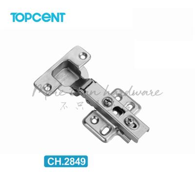 China Topcent Modern Push Hinge Open Furniture Hardware Cold Rolled Full Steel Covered Cabinet Hinge for sale