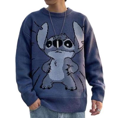 China stizi 2021 Anti-wrinkle Harajuku fashion trend sweater autumn leisure printed couples Korean brand knitted jacquard sweater men and women for sale