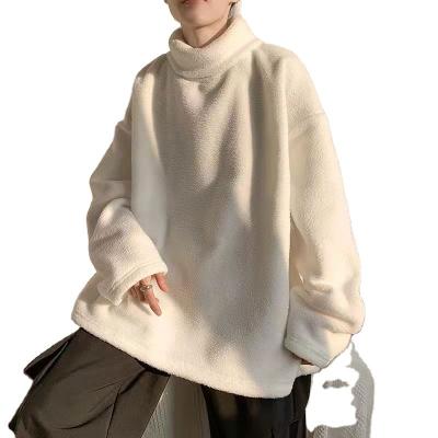 China 2021 European and American men's autumn and winter casual trend anti-wrinkle high lapel loose plush neck sweater for sale