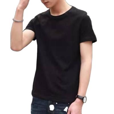 China Casual Round Neck Men's Anti-Wrinkle Fashion Retro Solid Color Slim Round Neck Short Sleeve Men's Shirt for sale