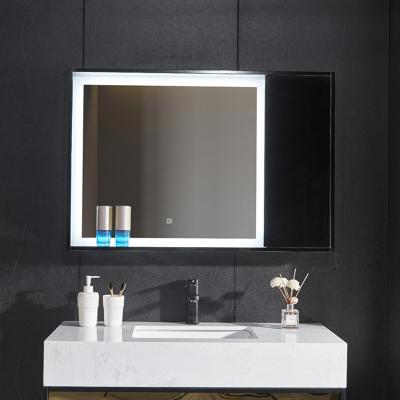 China Magnifying Black Frame 45 X Magnifying Retractable Furniture 80 Bathroom LED Mirror Set for sale