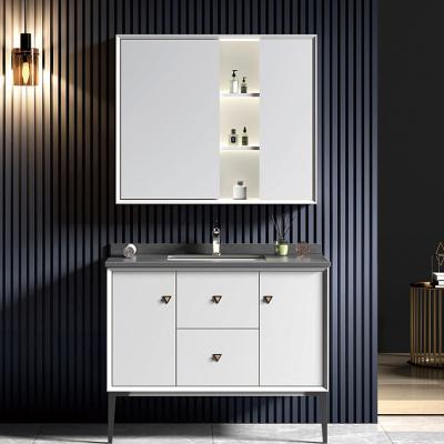 China New Environmental Friendly Edited Waterproof Free Standing Real Timber Bathroom Vanity for sale