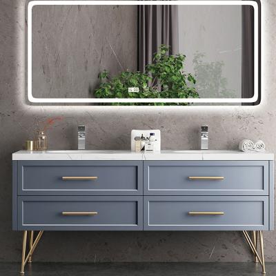 China New Style Environmental Friendly Modern Floor Standing Freestanding Bathroom Cabinet Vanity Set for sale