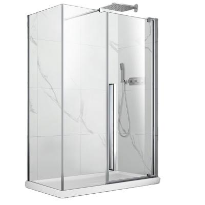 China Smooth Slide Family Use Transparent Frameless Aluminum Bathroom Shower Glass Enclosure for sale