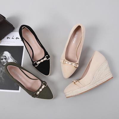 China Other New Design Good Quality Large Size 42 Heel Feminine Shoes Women's Pumps Slip On Shoes Women for sale